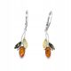  Silver earrings AMBER clasp English elegant FILM