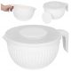 Kitchen Bowls Mixing Bowl with Handle and Lid, Kitchen Bowls Made of Plastic, White, 3.5l