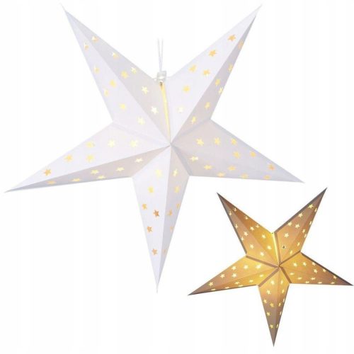  LED paper star, white, 60 cm, battery-operated timer