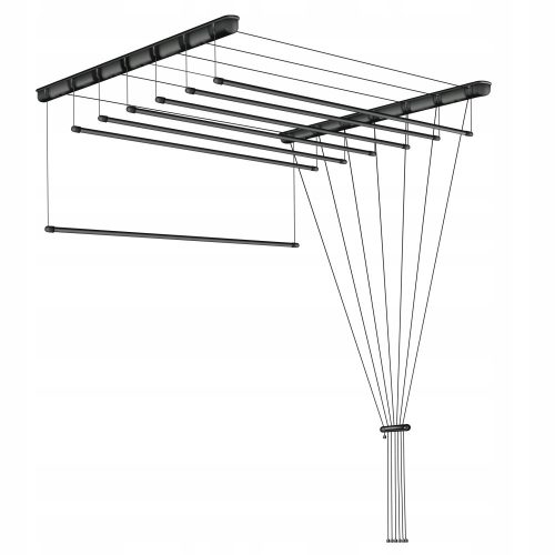 Clothes Rack Extendable Sepio 10SUSSU7PCZ14 Ceiling Dryer 7x140 cm Black