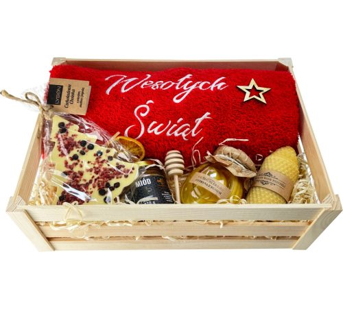  Gift SANTA CLAUS STAR Box Gift basket TOWEL HONEY ZE_BO_01