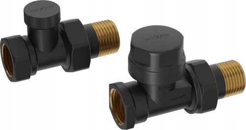  MEXEN SET OF STRAIGHT VALVES FOR BATHROOM RADIATOR BLACK