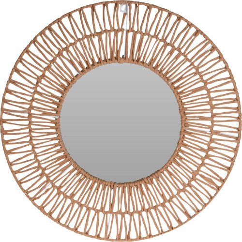  H&S Decoration Wall Mirror, Circle, Wooden Frame, 600 x 600 mm