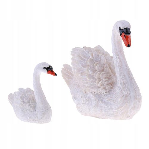  2x realistic swan sculpture made of resin