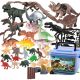  Set of dinosaurs in a suitcase with dinosaur eggs and a skeleton