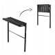 Foldable contemplative cemetery bench for the cemetery, 68 cm, black