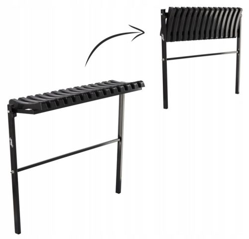 Foldable contemplative cemetery bench for the cemetery, 86 cm, black