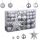  Unbreakable Christmas Tree Baubles 6/4/3cm Set 101 in 1 - Silver