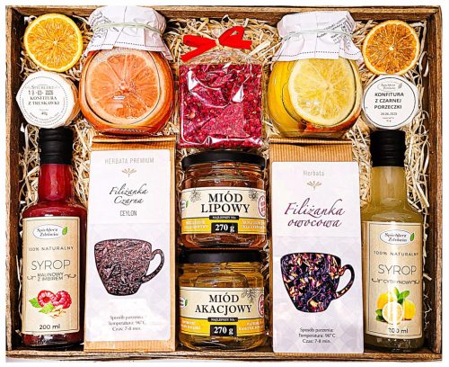  BASKET GIFT SET GIFT HONEY TEA SYRUP LEMON CHOCOLATE