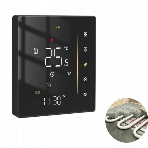 Tuya Smart WIFI Thermostat Programmable Underfloor Heating Black