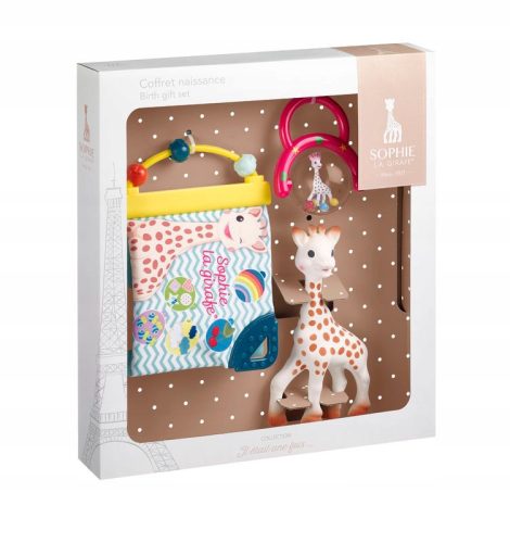  Rattle teether Sophie la girafe made of rubber, rubber, plastic, fabric in brown and beige tones