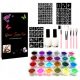  LARGE CREATIVE TATTOO SET TEMPLATES GLITTER TATTOOS BRUSHES + GLUE + SENSORY ANTI-STRESS TOY FOR CHILDREN PUSH BUBBLE POP IT ANTI STRESS