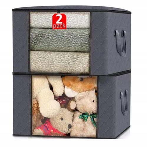 Boîtes, conteneurs de rangement, conteneurs de rangement pour literie, vêtements, jouets, paquet de 2, matelassé, HEXAGON, 60 x 40 x 33 cm