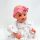  Muslin dress for Baby Born doll 43cm, white with pink flowers