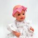  Muslin dress for Baby Born doll 43cm, white with pink flowers