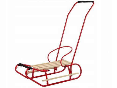  Metal Sled with Pusher Backrest Strap Red