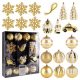  20x CHRISTMAS TREE BALLS, golden Christmas tree ball set