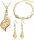  Gold jewelry set yellow zircons gift