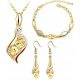  Gold jewelry set yellow zircons gift