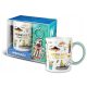 Cool, funny gadgets FISHING MUG + KEYRING MADE OF PORCELAIN BIRTHDAY GIFT 300 ML