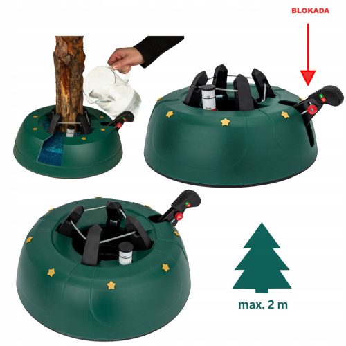  KAMAI START 1 CHRISTMAS TREE STAND, GREEN, up to 2m, NEW LOOK, SELF-CLAMPING