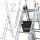 Higher ladder 10.83 m aluminum 3 x 16 up to 150 kg