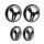  JUNAMA DIAMOND Stroller Wheel Set, Gel, Black and Silver, DIAMOND Tires