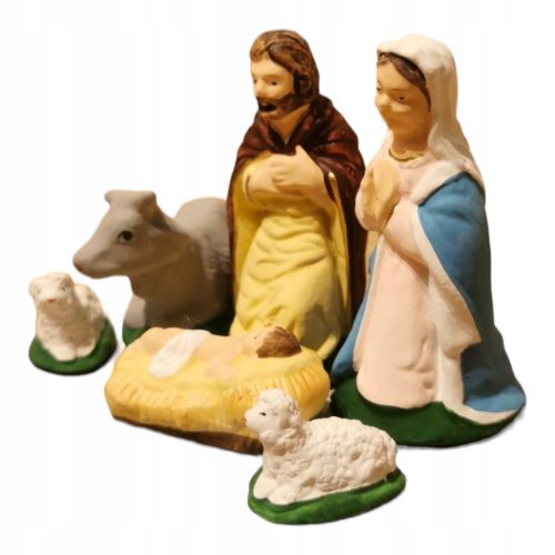  SET OF PAINTED FIGURES for the Nativity Scene, CHRISTMAS KINDERGARTEN, POLISH WORKSHOP