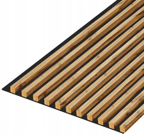 Lattes murales 20x20 mm sur feutre acoustique, largeur 453 mm, 11 lattes