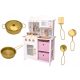  KITCHEN WOODEN STOVE FOR CHILDREN LED LIGHT SOUNDS + ACCESSORIES