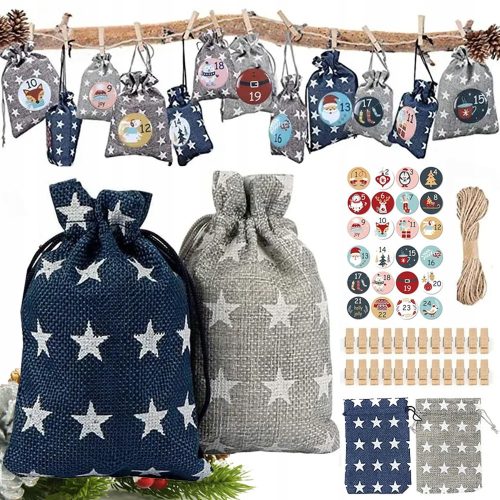  ADVENT CALENDAR DIY HANGING BAGS STICKER LINE GIFT SET