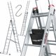 Higher ladder 7.35 m aluminum 3 x 11 up to 150 kg