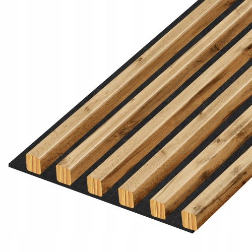 Lattes murales 20x20 mm sur feutre acoustique, largeur 246 mm, 6 lattes