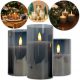  3 DECORATIVE CANDLES, LED GLASS, SMOKE. XXL