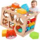  WOODEN BLOCK SORTER FLEXIBLE MONTESSORI SENSORY CUBE RUBBER 12