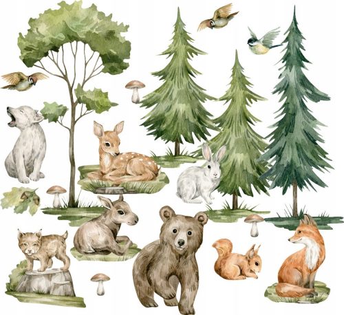 Decorative wall stickers WALL STICKER FOREST ANIMALS 50x100cm WALD8