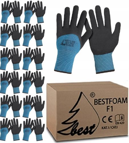 Gardening Gloves - Best F1 FOAM Gloves, Size 10 - XL, 12 Pairs