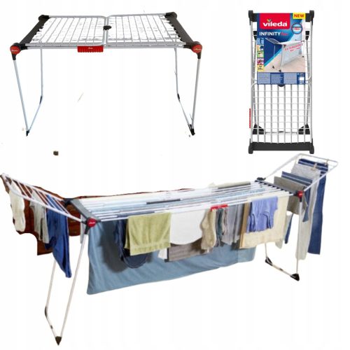 Clothes Rack Extendable Vileda Infinity Flex Freestanding Clothes Dryer