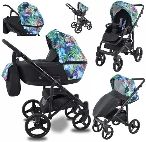  Babe Boss Cavo Premium 3in1 Stroller Flowers, Green, Graphite, Beige