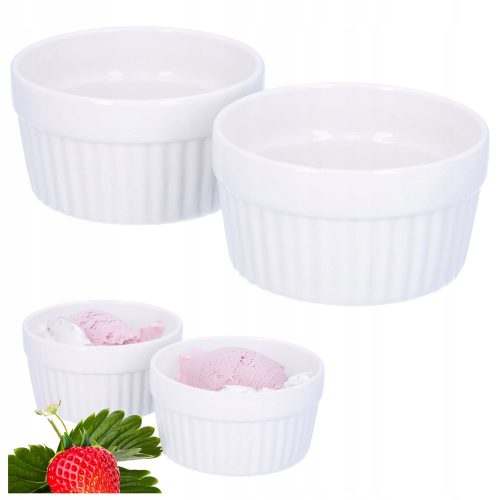 GLASS BAKING TIN Round heat-resistant form Cadro ramekins 2 x 200 ml for baking Cadro 0.2 l