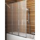 Three-part bathtub partition Kfa 120 x 139 cm, milky