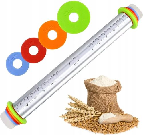 Dough Boards and Rolling Pins Adjustable Roll with Rings 43 cm