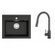 DARFOR DG016 Single Bowl Sink, Black Granite