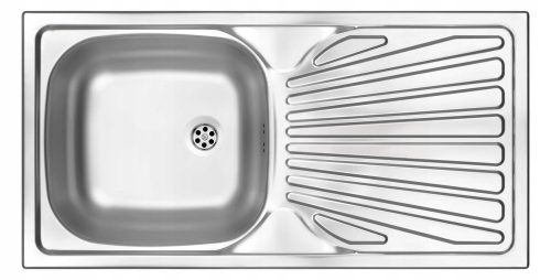 Deante TECHNO single-bowl sink, stainless steel