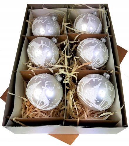  Christmas balls made of glass 6 pieces 8 cm