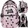  Backup School Backpack with Multiple Compartments, White, Black, Pink Tones, 22 l