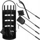 FIREPLACE ACCESSORIES SET TOOLS FOR FIREPLACE, OVEN, BLACK 5IN1