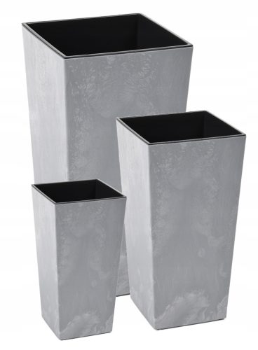  Flowerpot Lamela 25 cm x 25 x 47 cm Diameter 25 cm Plastic in the colors gray and silver + 2 more products