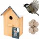  Nesting box for birds, wooden feeder, bird house