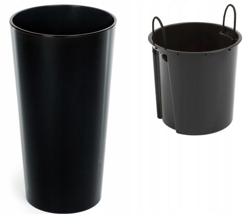 Pots and planters for outdoor and garden Flowerpot Lamela 40 cm x 40 x 75 cm Diameter 40 cm Plastic black